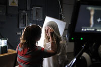 Brit Marling on the set of "Sound of My Voice."