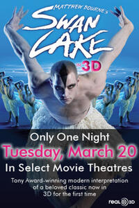 Poster art for "Matthew Bourne's Swan Lake in 3D."