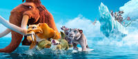 Manny voiced by Ray Romano, Diego voiced by Denis Leary, Sid voiced by John Leguizamo, Granny voiced by Wanda Sykes, Shira voiced by Jennifer Lopez, Silas voiced by Alain Chabat, Raz voiced by Rebel Wilson, Flynn voiced by Nick Frost, Badger voiced by Kunal Gupta, Gutt voiced by Peter Dinklage, Squint voiced by Aziz Ansari and Dobson in "Ice Age: Continental Drift."