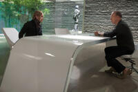 Abbie Cornish and Michael Keaton in "RoboCop."