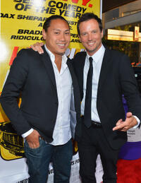 Jon Chu and co-director David Palmer at the California premiere of "Hit and Run."