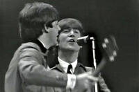 Paul McCartney and George Harrison in "The Beatles: The Lost Concert."