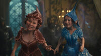 Imelda Staunton as Knotgrass and Lesley Manville as Flittle in "Maleficent."