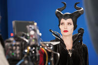 Angelina Jolie on the set of "Maleficent."