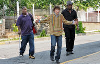Jesse Eisenberg as Eli, Tracy Morgan as Sprinkles and Isiah Whitlock Jr. as Black in "Why Stop Now."