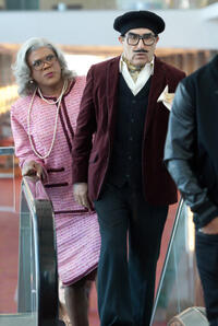 Tyler Perry as Madea and Eugene Levy as George Needleman in "Tyler Perry's Madea's Witness Protection."