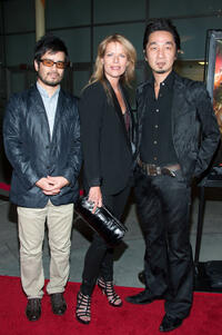 Hideyuki Shin, Mary Elizabeth McGlynn and songwriter Akira Yamaoka at the California premiere of "Silent Hill: Revelation."