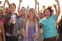 Miles Teller, Skylar Astin, Sarah Wright and Justin Chon in "21 and Over."