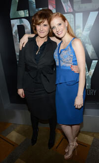 Co-chairman-Sony Pictures Entertainment Amy Pascal and Jessica Chastain at the California premiere of "Zero Dark Thirty."