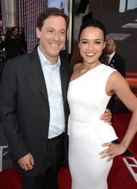 Universal Pictures chairman Adam Fogelson and Michelle Rodriguez at the California premiere of "Fast & Furious 6."