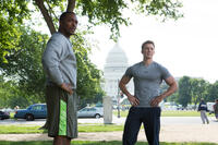 Anthony Mackie and Chris Evans in "Captain America: The Winter Soldier."