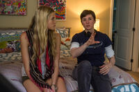 Gabriella Wilde and director Kimberly Peirce on the set of "Carrie."
