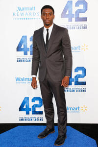Chadwick Boseman at the California premiere of "42."