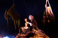 Erica Linz as Mia and Benedikt Negro as Le Vieux in "Cirque du Soleil: Worlds Away."