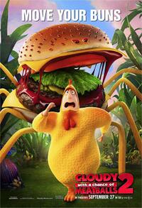 Poster art for "Cloudy with a chance of Meatballs 2."