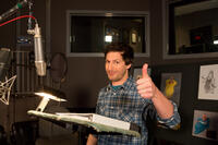 Andy Samberg on the set of "Cloudy with a Chance of Meatballs 2."