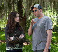 Alice Englert and director Richard LaGravenese on the set of "Beautiful Creatures."