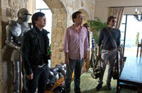 Ken Jeong as Mr. Chow, Ed Helms as Stu, Zach Galifianakis as Alan and Bradley Cooper as Phil in "The Hangover Part III."