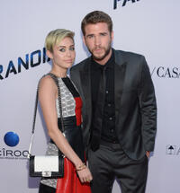 Miley Cyrus and Liam Hemsworth at the California premiere of "Paranoia."