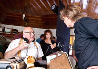 Director Ben Lewin and William H. Macy on the set of "The Sessions."