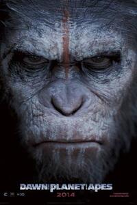 Poster art for "Dawn of the Planet of the Apes."
