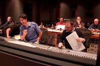 Composer Chris Bacon on the set of "High Ground."