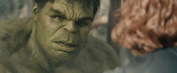 Mark Ruffalo as Hulk and Scarlett Johansson as Black Widow in "Avengers: Age of Ultron."