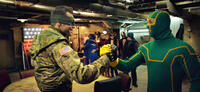 Jim Carrey as Colonel Stars and Stripes and Aaron Johnson as Kick-Ass in "Kick-Ass 2."