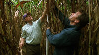 Biofuels farmer Richard Lamotte and Dr. Scott Tinker on the set of "Switch."
