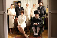 Hadas Yaron as Shira, Ido Samuel as Yossi, Irit Sheleg as Rivka, Razia Israeli as Aunt Hanna, Chaim Sharir as Aharon and Yiftach Klein as Yochay in "Fill the Void."