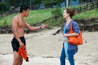 Yu Junsang and Isabelle Huppert in "In Another Country."