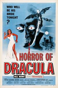 Poster art for "Horror of Dracula."