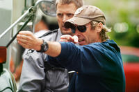 Director Michael Bay on the set of "Pain and Gain."