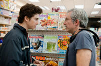 Nat Wolff and director Paul Weitz on the set of "Admission."