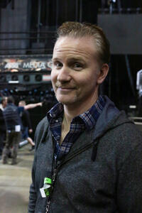 Director Morgan Spurlock on the set of "One Direction: This Is Us."
