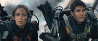 Emily Blunt as Rita and Tom Cruise as Cage in "Edge of Tomorrow."