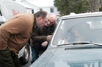 James Gandolfini, producer David Chase and John Magaro on the set of "Not Fade Away."