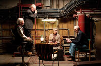 Robert Fyfe as Mr. Meeks, Jim Broadbent as Timothy Cavendish, Amanda Walker as Veronica and Ralph Riach as Ernie in "Cloud Atlas."