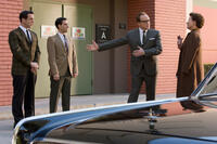 B.J. Novak as Robert Sherman, Jason Schwartzman as Richard Sherman, Bradley Whitford as Don DaGradi and Emma Thompson as P.L. Travers in "Saving Mr. Banks."