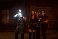 Jamie Campbell Bower as Jace Wayland, Lily Collins as Clary Fray, Jemima West as Isabelle and Kevin Zegers as Alec Lightwood in "The Mortal Instruments: City of Bones."