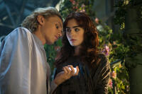 Jamie Campbell Bower as Jace Wayland and Lily Collins as Clary Fray in "The Mortal Instruments: City of Bones."