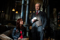 Lily Collins as Clary and Jared Harris as Hodge Starkweather in "The Mortal Instruments: City of Bones."