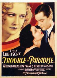 Poster art for "Trouble in Paradise."