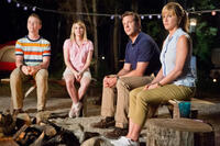 Will Poulter as Kenny Rossmore, Emma Roberts as Casey Mathis, Jason Sudeikis as David Clark and Jennifer Aniston as Rose O'Reilly in "We're the Millers."