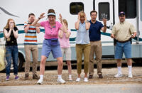 Molly Quinn as Melissa Fitzgerald, Will Poulter as Kenny Rossmore, Kathryn Hahn as Edie Fitzgerald, Emma Roberts as Casey Mathis, Jennifer Aniston as Rose O'Reilly, Jason Sudeikis as David Clark and Nick Offerman as Don Fitzgerald in "We're the Millers."
