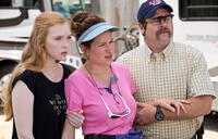 Molly Quinn as Melissa Fitzgerald, Kathryn Hahn as Edie Fitzgerald and Nick Offerman as Don Fitzgerald in "We're the Millers."