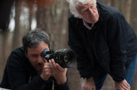 Director Denis Villeneuve and Roger A. Deakins on the set of "Prisoners."
