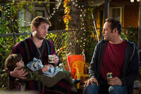Chris Pratt as Brett and Vince Vaughn as David Wozniak in "Delivery Man."