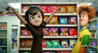 Selena Gomez voices Mavis and Andy Samberg voices Jonathan in "Hotel Transylvania 2."