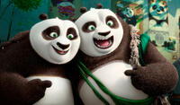 Po voiced by Jack Black and Li voiced by Bryan Cranstonin "Kung Fu Panda 3."
